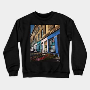 Edinburgh, Blue Shop, White Shop Crewneck Sweatshirt